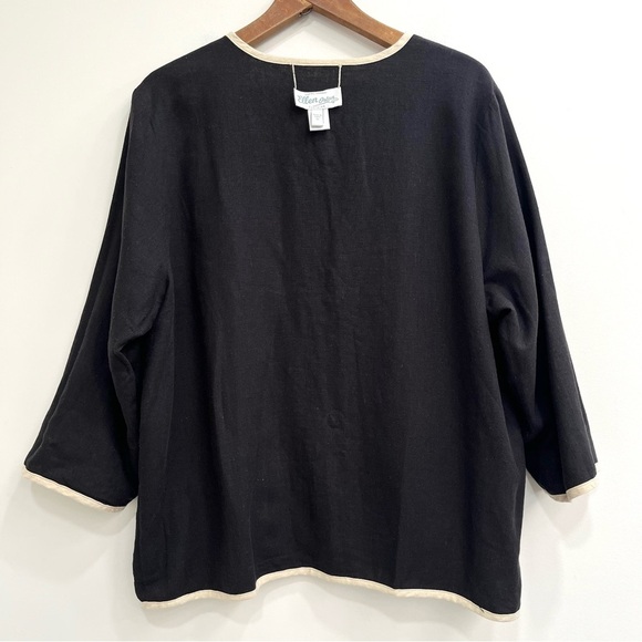 Ellen Orton linen blend reversible pants set tan black jacket plus size 1X - Picture 3 of 16